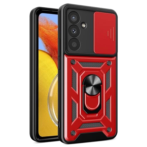 HONLEN Hülle Passend für Samsung Galaxy S25+ / Samsung Galaxy S25 Plus (6.7" Inches), PC Armor Ring Stand Case mit Magnetfuß - Rot von HONLEN