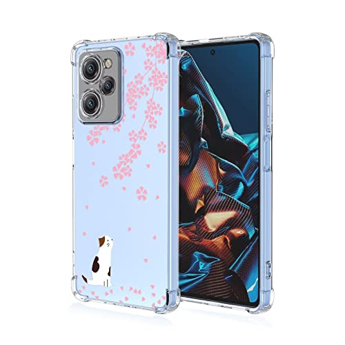 HONLEN Hülle für Poco X5 Pro 5G Case, (6.67" Inches) Transparent Farbverlauf Design TPU Silicone Handyhülle, Verstärkung mit Vier Ecken Cover - Katze 2 von HONLEN