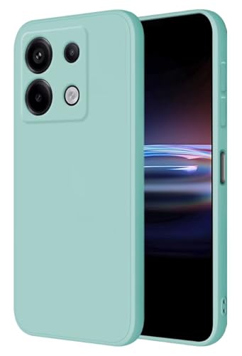 HONLEN Hülle für Redmi Note 13 Pro 5G / Poco X6 5G Schutzhülle Case, (6.67" Inches) Liquid TPU Silicone Handyhülle mit Fallschutz Silikon Cover Helles Cyan von HONLEN