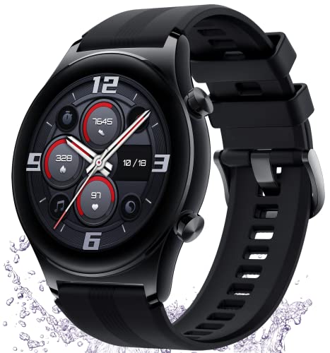 HONOR Watch GS 3 Smartwatch Herren Damen, 46 mm Smartwatch Sättigungsmesser Fitness, Batterie 14 Tage mit Schrittzähler, Herzfrequenzmesser, 5 ATM, GPS, 326PPI AMOLED 1,43 Zoll für Android (Schwarz) von HONOR