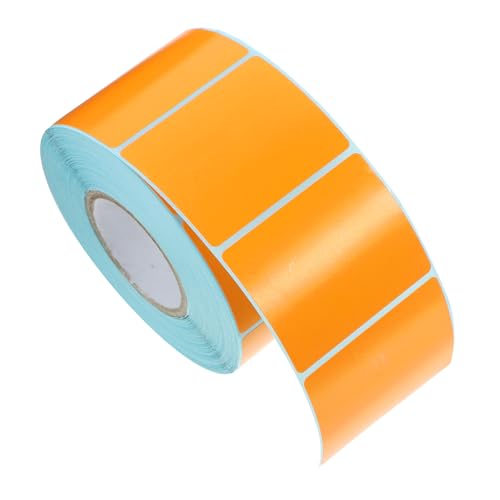 HOODANCOS 1 Rolle Thermopapier Namensetiketten Aufkleber Thermisches Etikett Selbstklebende Adressetiketten Express-etikett Aufkleberpapier Klebeetikett Preisaufkleber Orange von HOODANCOS