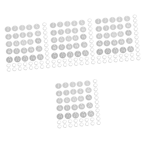 HOODANCOS 100 STK Nummernschild Schlüsseletiketten nummerierte ID-Tags schlüsselkennzeichnung kennzeichen nummerschild schlusselketten Kofferanhänger Schlüsselanhänger Rostfreier Stahl von HOODANCOS