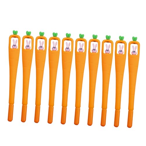 HOODANCOS 10St schwarzer Filzstift gel pen kugelschreiber karotten stift ballpoint pen schöner Schilderstift Neuheit-Stifte Cartoon-Schreibstifte Karottenhäschenstift Plastik Orange von HOODANCOS