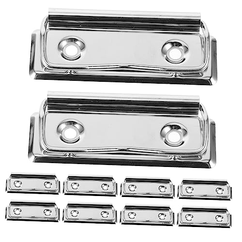 HOODANCOS 10st Robuster Clip Für Die Zwischenablage Klemmbretter Für Zwischenablagen Klemmen Für Ordnerklemmen Büroklammern Menübefestigungsclips Montierbare Clipboard-clips Metall Silver von HOODANCOS