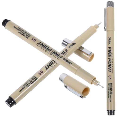 HOODANCOS 24 Stk Freihandstift nützlicher Highlight-Stift schwarze Markierungsstifte schreibkladde schönschreibstifte Strichstift für Kunstzeichnungen Animationsdesign-Stift Plastik Beige von HOODANCOS