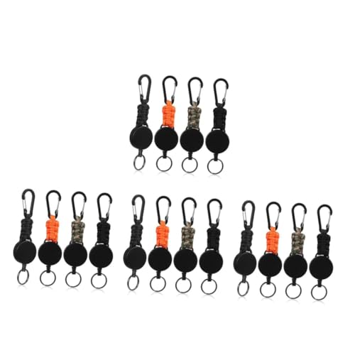 HOODANCOS 4 Sätze Einziehbarer Schlüsselanhänger Aus Paracord Einfahren Schlüsselschnalle Multifunktionaler Schlüsselanhänger Schlusselanhanger Ausweishalter Lanyard Einziehbar 4 Stück * 4 von HOODANCOS