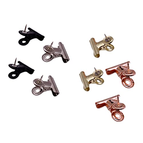 HOODANCOS 8st Clip Mit Stift Pinnwand-clips Clips Reißnägel Reißnägel Handwerk Preisschild-clips Reißzwecke Clip Bulldog Büroklammern Schwarze Reißnägel Reißzweckenklammern Aktenklammern von HOODANCOS