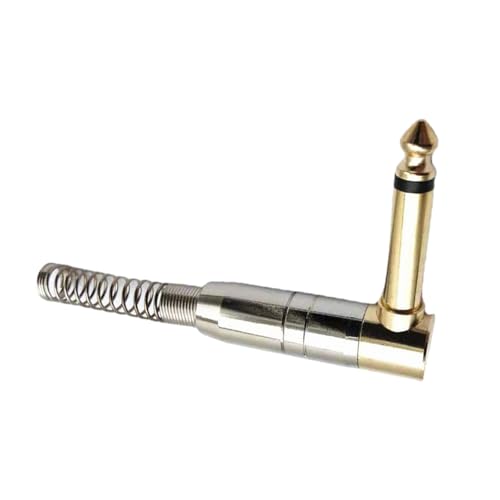 HOOLRZI Winkelstück, 6,35 mm, Einkanalstecker, 90 Grad, großes 2-poliges Kupferrohr, geschweißte Mikrofone, Federverbinder HOOLRZI Winkelstück, 6,35 mm, Einkanalstecker, 90 Grad, großes 2-poliges Kupferrohr, geschweißte Mikrofone, Federverbinder von HOOLRZI