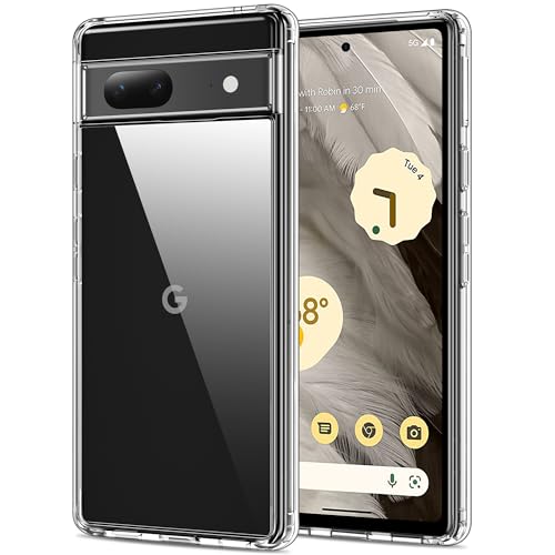 HOOMIL Crystal Clear Hülle für Google Pixel 7, [Nie Vergilbung] [Militärisch Stoßfest] Transparent Rückseite Schutzhülle - Durchsichtig von HOOMIL