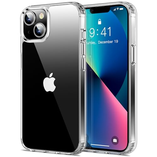 HOOMIL Crystal Clear Hülle für iPhone 13, [Anti Gelb] [Militärisch Stoßfest] Handyhülle Durchsichtig Hart Rückseite Schutzhülle - Transparent von HOOMIL