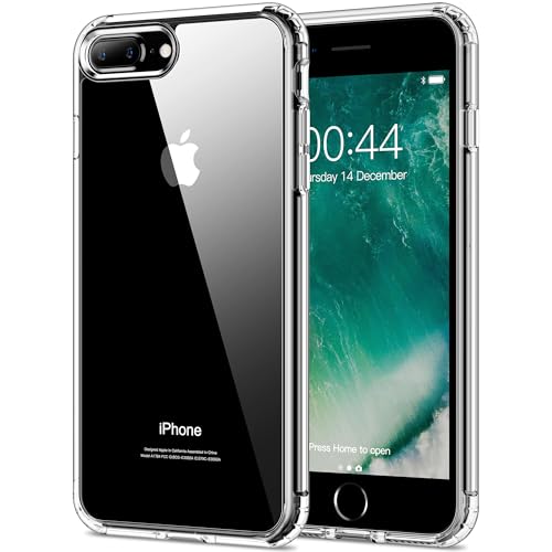 HOOMIL Crystal Clear Hülle für iPhone 7 Plus/iPhone 8 Plus, Anti Gelb Durchsichtig Handyhülle Stoßfest Schutzhülle - Transparent von HOOMIL