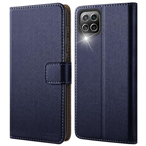 HOOMIL MagFlip Hülle für Samsung Galaxy A12/M12, Premium Leder Klappbar Handyhülle Schutzhülle - Blau von HOOMIL