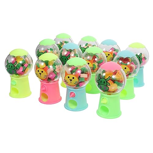 HOOTNEE 12er Set Cartoon Radiergummis Wurfmaschine Bunte Radiergummi Spielzeuge Für Eraser Und Halter Für Schulbedarf von HOOTNEE