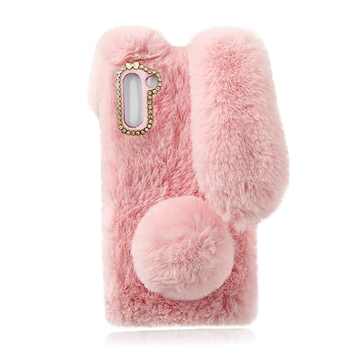 HOOTNEE Winter warme Handyhülle kaninchenohren Rabbit Ears Handy Accessoires zubehör für mobiltelefone Flauschige Handyhülle Smartphone-Abdeckung dekorative Handyhülle Telefonschutz Rosa von HOOTNEE