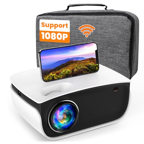 HOPVISION Mini Projektor mit WiFi, 7500Lumens Beamer mit 100 Zoll Bildschirm, Full HD 1080P Auflösung & 240 Zoll Display unterstützt, Video Projektor Kompatibel mit Tablet/HDMI/TV Stick/USB von HOPVISION