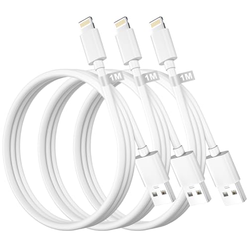 iPhone Ladekabel Original, [Apple MFi Zertifiziert] iPhone Kabel USB Lightning Kabel 1M 3Pack, Ladekabel iPhone Lightning Kabel Schnellladekabel für Apple iPhone 14 13 12 11 Pro Max/XS/8/7/6/5/SE,iPad von HOSOW