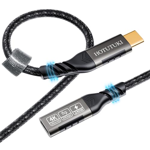 HOTUTUKI USB C Verlängerung 1m, USB3.2 Gen2/20Gpbs/240W USB C Kabel Verlängerung unterstützt PD Schnellladung und 4K@60Hz Video Type C Stecker auf Buchse,USB c high Speed datenkabel verlängerung von HOTUTUKI