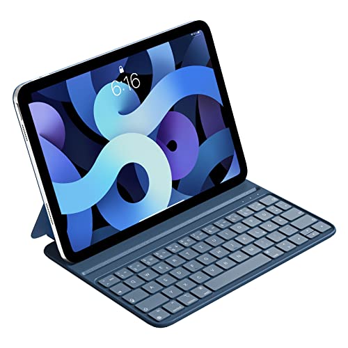 HOU iPad Air 5. Gen 2022 Tastatur, iPad pro 11-Zoll-Tastatur (4./3./2./1st), iPad Air 4. Gehäuse mit Tastatur, Folio, Magnetaufladung, Ultra Slim,QWERTZ-Layout,Blau von HOU