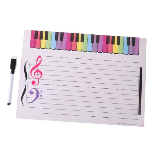 HOUDERCO 1 Satz Whiteboard Für Mitarbeiter Musiknote Whiteboard Für Den Musikunterricht Große Whiteboards Für Musik Löschbare Whiteboards Planke Tragbar Musical Werkzeug Stabbrett Karton von HOUDERCO