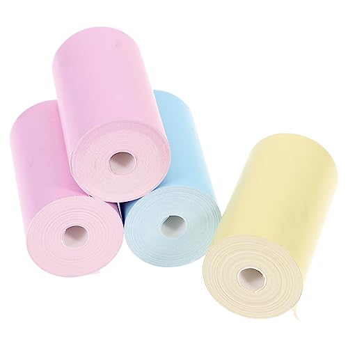 HOUDERCO 4 Stück Rolle Farbiges Thermopapier Druckerpapier Thermoaufkleber-druckpapier Selbstklebendes Druckpapier Papier Für Thermodrucker -aufkleberpapier Buntes Druckpapier Pvc von HOUDERCO