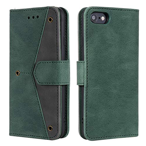 HOUSIM Hülle für Apple iPhone 7/8 / iPhone SE 2020 2022 Klapphülle Handyhülle mit Kartenfach Schutzhülle Klappbar Buchhülle Leder Handy Tasche Wallet Flip Case Cover Handytasche - Grün von HOUSIM