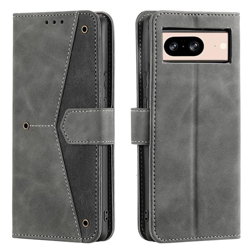 HOUSIM Hülle für Google Pixel 8 5G Klapphülle Handyhülle mit Kartenfach Schutzhülle Klappbar Buchhülle Leder Handy Tasche Wallet Flip Case Cover Handytasche - Grau von HOUSIM