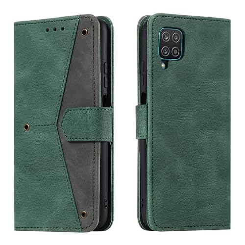 HOUSIM Hülle für Samsung Galaxy A12 / M12 Klapphülle Handyhülle mit Kartenfach Schutzhülle Klappbar Buchhülle Leder Handy Tasche Wallet Flip Case Cover Handytasche - Grün von HOUSIM