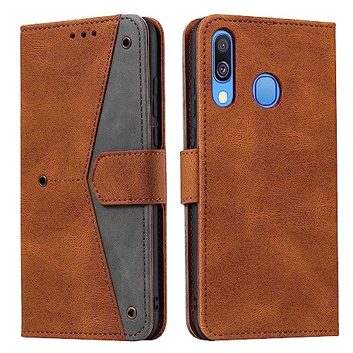 HOUSIM Hülle für Samsung Galaxy A40 Klapphülle Handyhülle mit Kartenfach Schutzhülle Klappbar Buchhülle Leder Handy Tasche Wallet Flip Case Cover Handytasche - Braun von HOUSIM