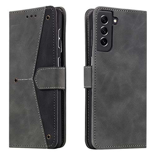 HOUSIM Hülle für Samsung Galaxy S21 FE 5G / S21FE Klapphülle Handyhülle mit Kartenfach Schutzhülle Klappbar Buchhülle Leder Handy Tasche Wallet Flip Case Cover Handytasche - Grau von HOUSIM