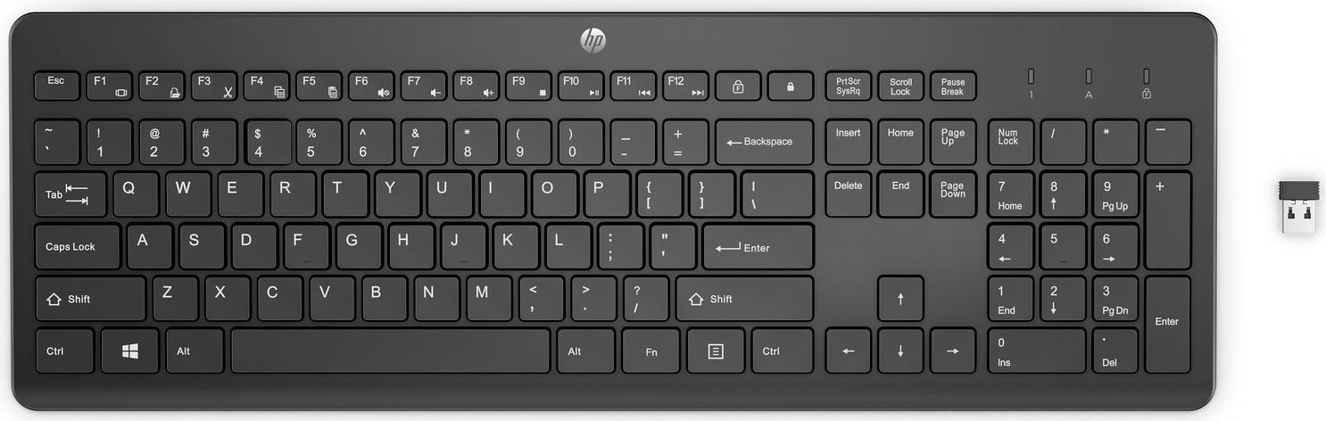 HP 230 Tastatur RF Wireless Schwarz (3L1E7AA#ABB) von HP Inc