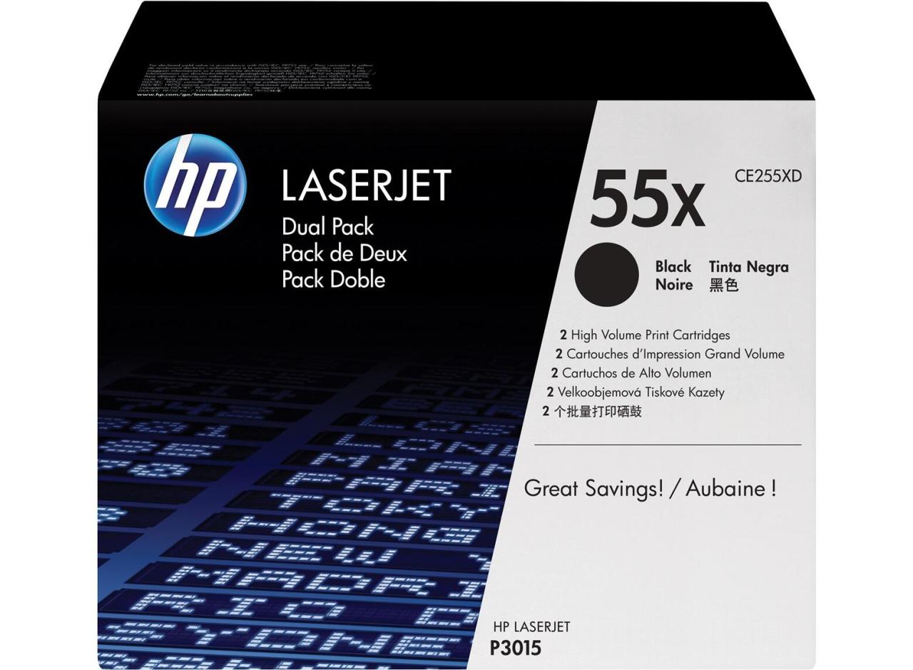 HP Original 55X Toner Doppelpack schwarz hohe Kapazität 2 x 12.500 Seiten (CE... von HP Inc.