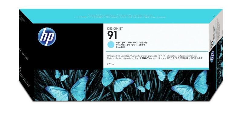 HP Original 91 Druckerpatrone cyan hell 775ml (C9470A) von HP Inc.