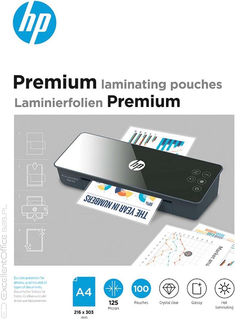 HP Laminierfolien Premium A4 125 Micron 100x (9124) von HP Inc