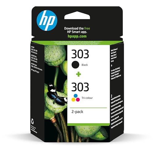 HP 303 (3YM92AE) Original Druckerpatronen 2 Count (Pack of 1) für HP ENVY 6200, 7100, 7134,7220e,7221e,7224e,7800,7900e Tango Printer.Schwarz - 1X 200 Seiten|Dreifarbig - 1 x 165 Seiten von HP