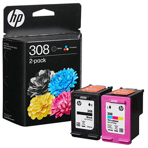 HP 308 (6L6S6UE) schwarz, color Druckerpatronen, 2er-Set von HP