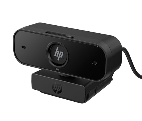 HP 430 Webcam FHD 1080p, Autofokus, 360° Rotation, Sichtfeld bis zu 85°, Doppelmikrofon mit Rauschunterdrückung, Zoom-kompatibel, Sichtschutz, schwarz von HP