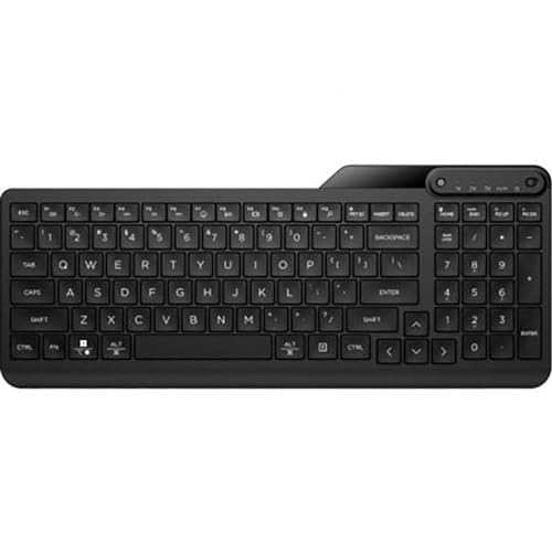 HP 460 Bluetooth-Tastatur (12 programmierbare Tasten, flüssigkeitsabweisend, schnelle Synchronisierung, einstellbare Neigung, spanische QWERTY-Tastatur), Schwarz von HP