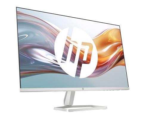 HP Series 5 527sw FHD IPS Monitor | 68,6 cm (27 Zoll) | 100Hz | 1500:1 Kontrast | 300 Nits | 99% sRGB | Dual-HDMI 1.4 | VGA | -5 bis +25°Neigung | Entspiegelt | Nachhaltig | Weiß-Silber von HP