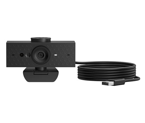 HP 620 FHD-Webcam | 1080p | 4 MP | 360° | Autofokus & Zoom | 2 Dual-Mikrofone | USB-A | 181 g | Zoom-zertifiziert | Schwarz von HP
