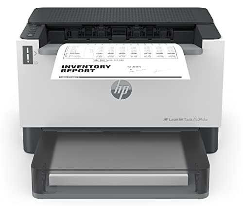 HP Laserjet Tank 2504dw Laserdrucker mit Dual-Band-Wi-Fi, Bluetooth-LE, HP Smart App, inklusive Original HP Toner für bis zu 5000 Seiten, 23 Seiten/Min, beidseitig drucken, bis 600 x 600 dpi, Grau von HP