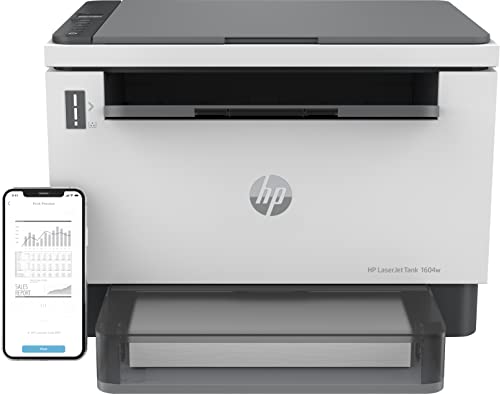 HP Laserjet Tank MFP 1604w Multifunktions-Laserdrucker (Drucker, Scanner, Kopierer) mit Dual-Band-Wi-Fi, BTLE, inklusive Original HP Toner für bis zu 5000 Seiten, 22 Seiten/Min, 600x600 dpi, weiß von HP