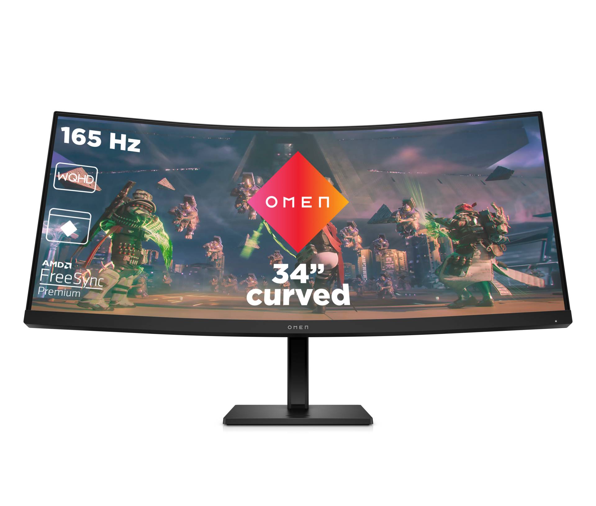 HP Omen 34c Gaming Monitor - VA, WQHD, 165Hz, Höhenverstellung von HP