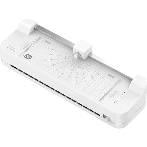 HP OneLam Combo A3, Laminiergerät, 75/80 - 125 Micron, inklusive Integriertes Schneidegerät, Eckenabrunder und Laminierfolien, 3162 von HP