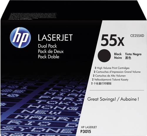 HP Toner 55X Original 2er-Pack Schwarz 25000 Seiten CE255XD von HP