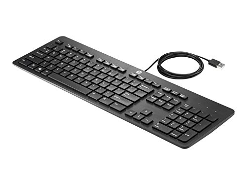 HP USB Business Slim Keyboard - Tastaturen (USB, Büro, QWERTY, Englisch, verkabelt, Schwarz) von HP