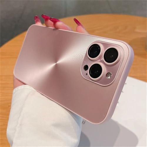 HPQWN Luxuriöse, Matte Hülle mit Laser-Aurora-CD-Muster für iPhone 16 15 14 13 12 11 Pro Max 16 Plus, weicher Stoßfänger, stoßfeste Panzerung, Harte Hülle, Pink, für iPhone 16 von HPQWN