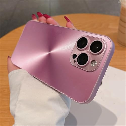 HPQWN Luxuriöse, Matte Hülle mit Laser-Aurora-CD-Muster für iPhone 16 15 14 13 12 11 Pro Max 16 Plus, weicher Stoßfänger, stoßfeste Panzerung, Harte Hülle, Roségold, für iPhone 15 Pro von HPQWN