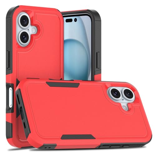 HPQWN Stoßfeste, zweischichtige Schutzhülle für iPhone 16 15 11 12 13 14 Pro Max XS XR, kontrastierende Panzerung, Anti-Drop-Abdeckung, rot, für iPhone 13Pro Max von HPQWN