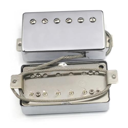 HQWBVD Steg-Tonabnehmer Alnico 5 LP Humbucker Gitarren-Tonabnehmer-Set Verchromter Hals- Und Steg-Alnico-V-Tonabnehmer Verchromte E-Gitarren-Tonabnehmer(1 Set) von HQWBVD