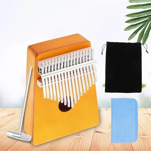 Kalimba Kalimba Daumenklavier Mit 17 Tasten Massives Mahagoni Wasserfallmuster Schallloch Tasteninstrument(C) von HQWBVD